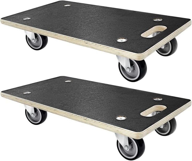 HBFBDRCT Furniture Dolly 4 Wheels, 22 x 11 inch, Furniture Movers, Two Packs of 1100 lb Load Capacity Heavy Duty Wood Dolly, Moving Dolly with Silent Wheels for Furniture, Piano, Couch, Refrigerator - Image 1